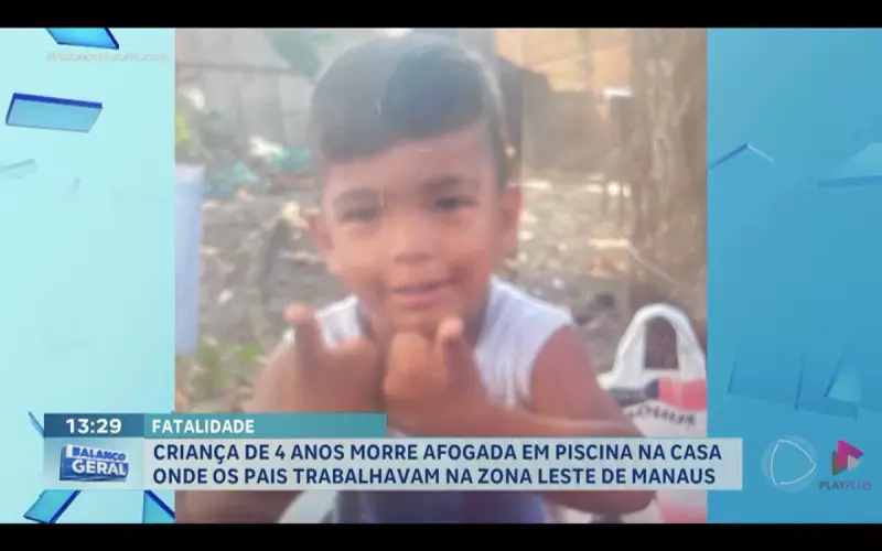 Tragédia em Manaus: Criança de 4 anos morre afogada em piscina enquanto pais trabalhavam