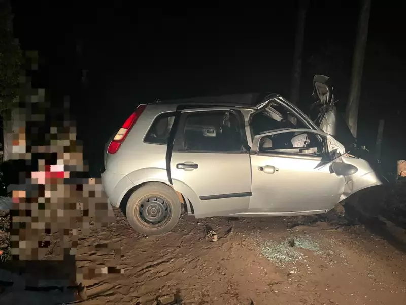 Tragédia em MS: Acidente com carro mata duas crianças após colisão em eucalipto