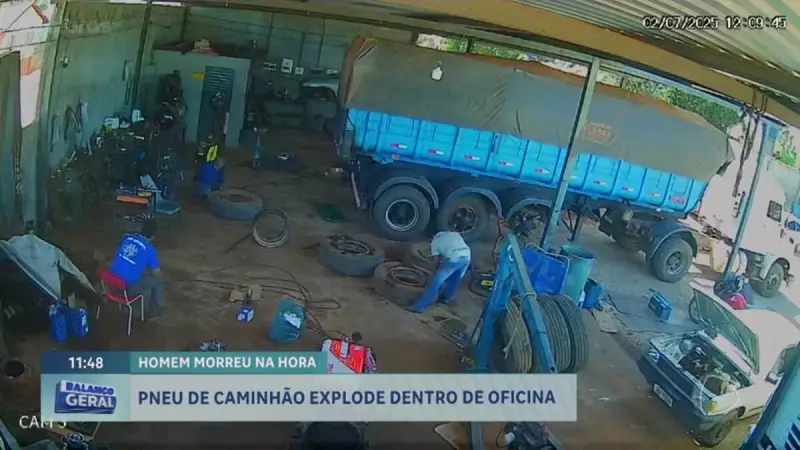 Tragédia em oficina: homem morre após explosão de pneu de caminhão durante calibragem