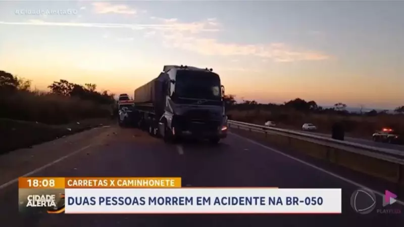 Tragédia na BR-050: Acidente entre carretas e caminhonete deixa dois mortos em Catalão (GO)