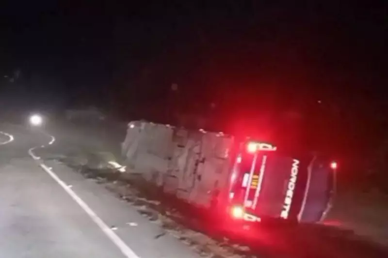 Tragédia na BR-101: Ônibus de Porto Alegre capota em SC e deixa um morto e vários feridos