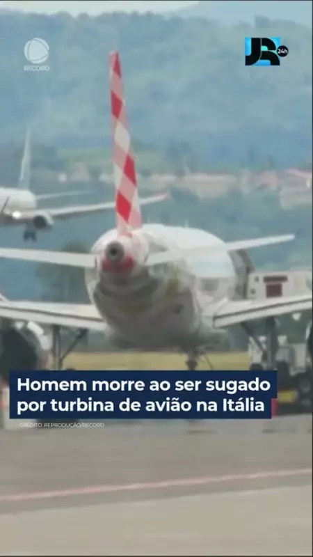 Tragédia na Itália: Homem morre ao ser sugado por turbina de avião em acidente chocante