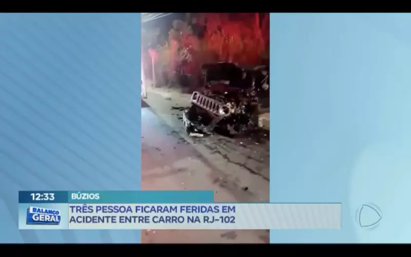 Tragédia na RJ-102: três feridos em acidente grave no interior do Rio