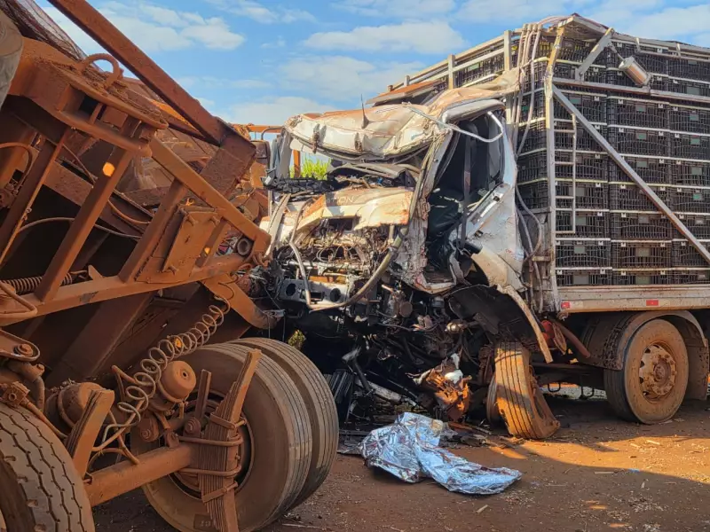 Tragédia na Rodovia de Nuporanga: Acidente entre carretas deixa motorista morto e cena de destruição