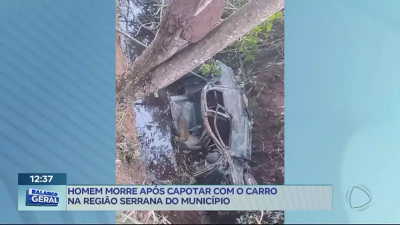 Tragédia na Serra de Macaé: Homem morre após carro capotar em acidente chocante
