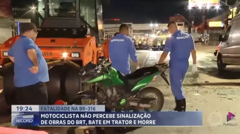 Tragédia no trânsito: motociclista morre após colidir com trator em obra do BRT