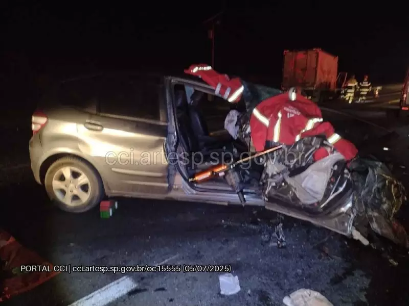 Tragédia no trânsito: motorista morre em colisão frontal com caminhão na rodovia de Tietê