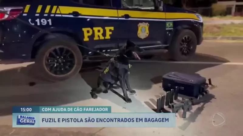 Três homens são presos com fuzil e pistolas em ônibus interestadual na BR-020