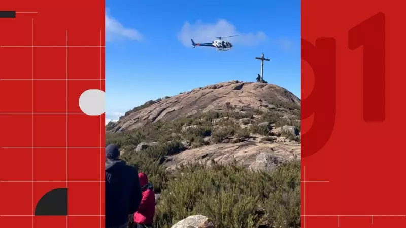 Turista é resgatado de helicóptero no Pico da Bandeira após acidente em trilha — Veja o vídeo!