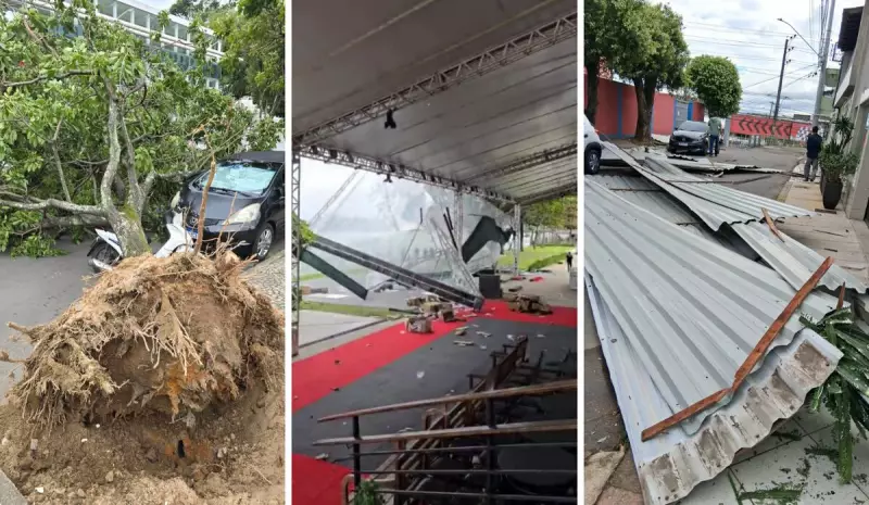 Ventos fortes causam destruição na Grande Vitória: telhas, toldos e árvores voaram!