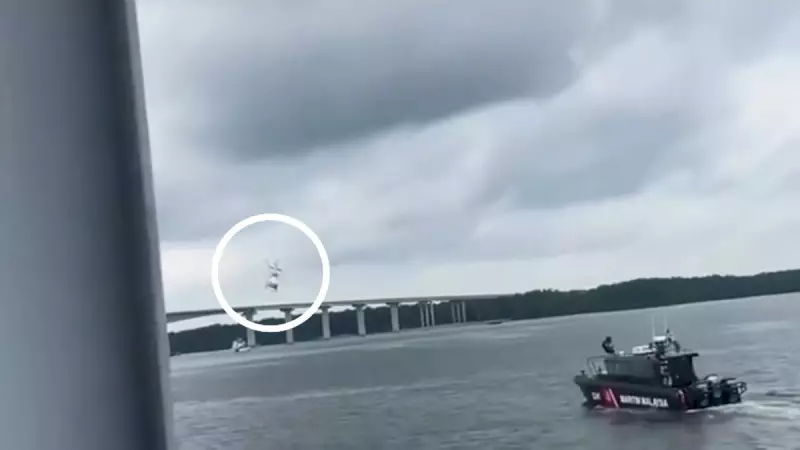 Vídeo flagra momento dramático de queda de helicóptero militar no mar da Malásia