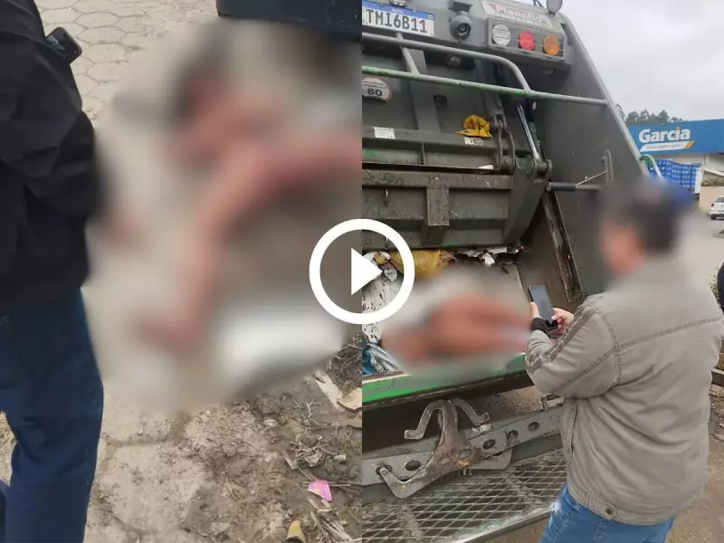 Vídeo impressionante mostra momento em que lixeiro encontra objeto inusitado em Blumenau