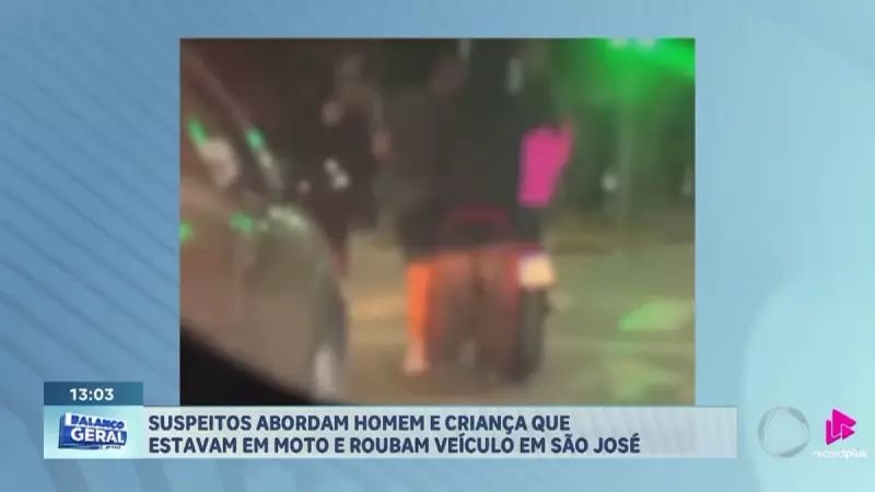 Assalto aterrorizante em São José dos Campos: Homem e criança são surpreendidos e têm moto roubada