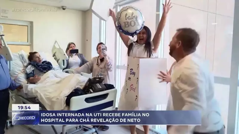 Avó emocionada descobre sexo do neto em chá de revelação no hospital — veja o vídeo!