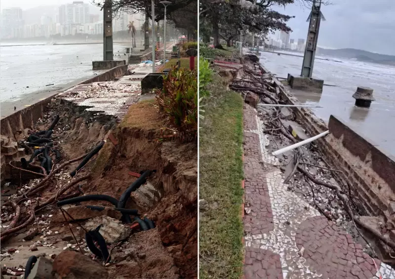 Calçadão de Santos em Emergência: Prefeitura Anuncia Obra de R$ 2,6 Milhões Após Destruição por Ressaca