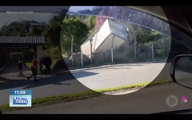 Caminhão desgovernado invade residência na RS-873: veja o susto dos moradores!