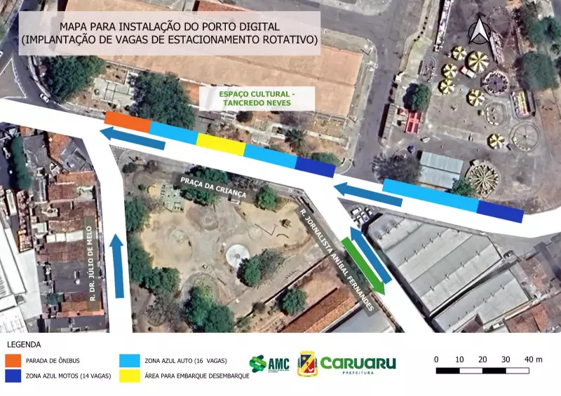 Caruaru ganha 30 vagas de estacionamento rotativo no centro — confira os novos pontos!