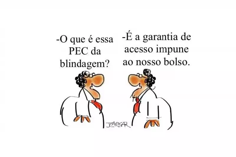 Charge de J.Caesar expõe o jogo sujo da política brasileira em agosto