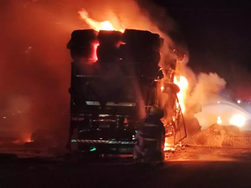 Choque entre carretas causa explosão e mata motorista na BR-277 no Paraná; rodovia ficou interditada por 6 horas
