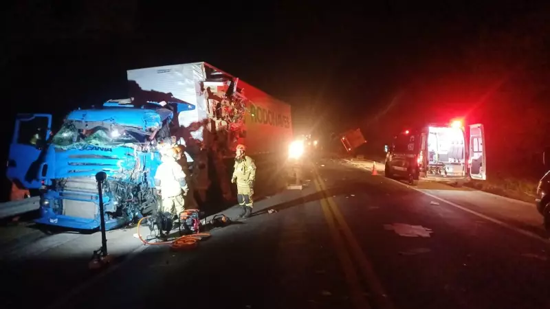 Colisão Entre Caminhões na BR-393 Deixa Motorista em Estado Grave em Paraíba do Sul