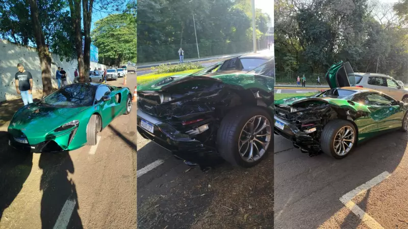 Colisão milionária no Paraná: McLaren de R$ 3,2 milhões se envolve em acidente com carro popular