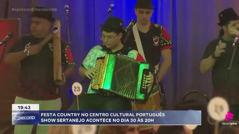 Festa Country no Centro Cultural Português: Sábado (30) em São Vicente promete música, gastronomia e muita diversão