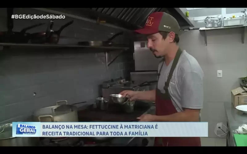 Fettuccine Amatriciana: Chef Caio Peixoto revela segredos do prato clássico italiano no litoral paulista