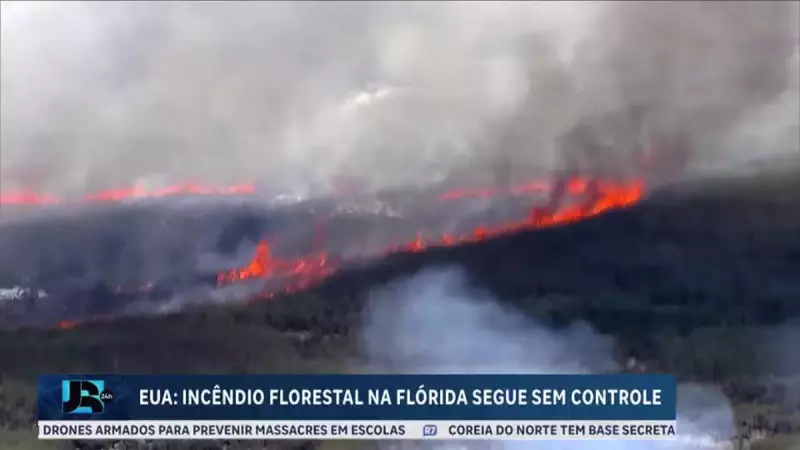 Flórida em Chamas: Incêndio Florestal Descontrolado Ameaça Região e Mobiliza Esforços Emergenciais