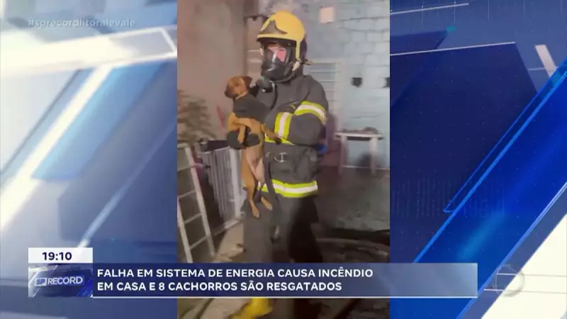 Heróis de quatro patas: Bombeiros salvam oito cães em incêndio dramático em São José dos Campos