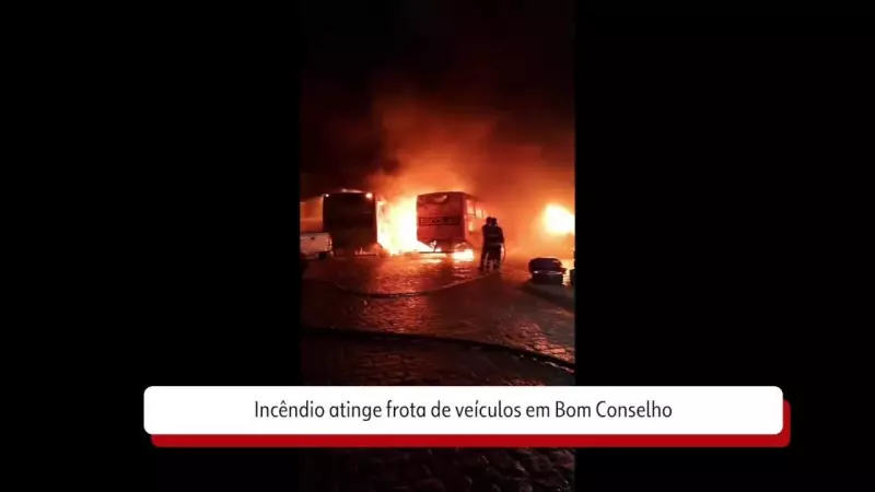 Incêndio criminoso destrói frota de ônibus escolares em Bom Conselho — Perícia confirma ação intencional