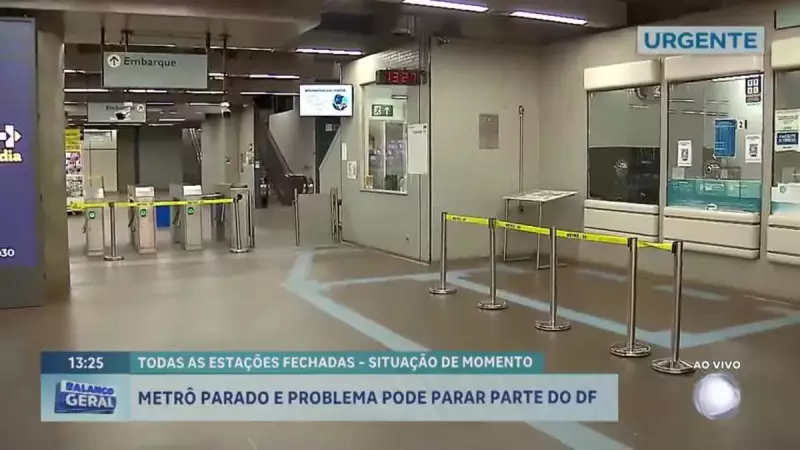 Metrô do DF paralisa e passageiros ficam no escuro: falta de informação gera revolta