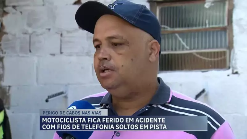Motociclista se fere gravemente após acidente com fios de telefonia em Lagoa Santa (MG) — veja o vídeo chocante