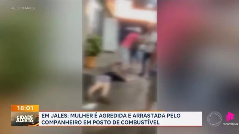 Mulher é brutalmente agredida e arrastada por companheiro em posto de combustível em Jales — Veja o vídeo chocante