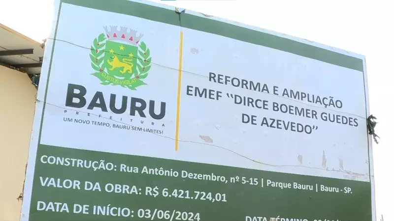 Obra em escola municipal de Bauru completa 5 anos de atraso e vira símbolo de descaso