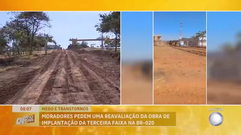 Obra na BR-020 em Sobradinho gera revolta: moradores alertam para risco iminente de acidentes graves