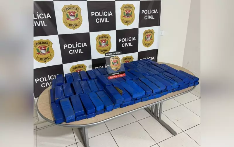 Operação da Polícia Civil apreende quase 100 kg de maconha escondidos em pneu de caminhão em SP