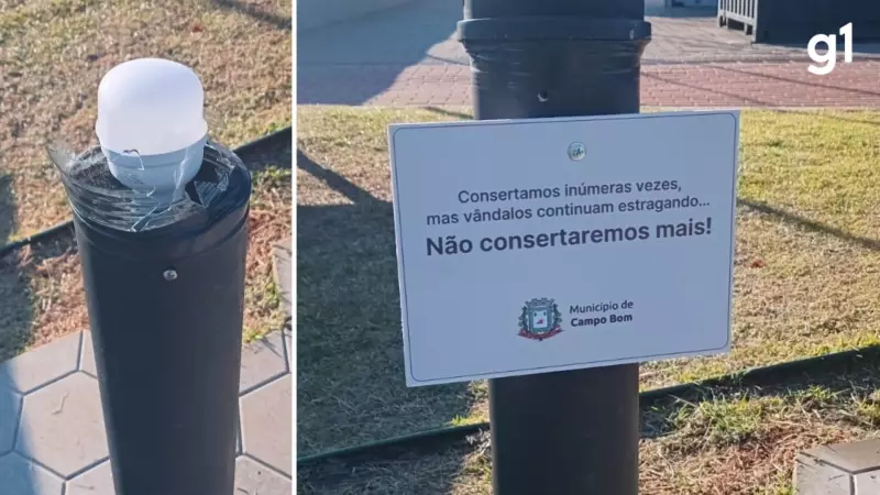 Prefeitura do RS joga a toalha: mais de 50 luminárias depredadas viram 'grito de socorro'