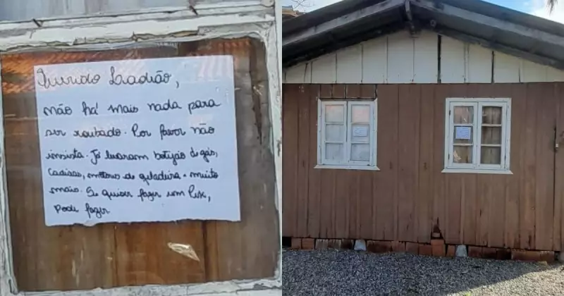 ‘Querido ladrão, não há mais nada’: Mulher cansa de furtos e deixa bilhete irônico em casa de veraneio em SC