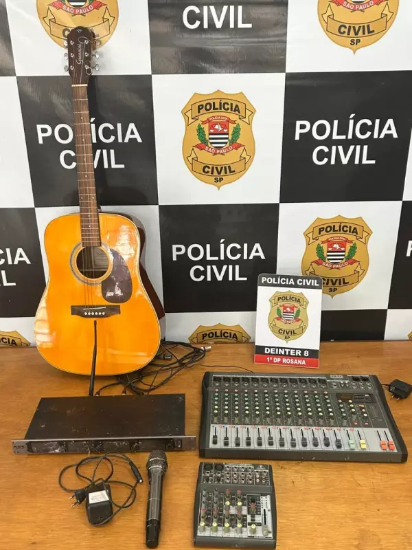 Suspeito é identificado por furtar equipamentos de som e instrumentos musicais de igreja em Rosana — confira os detalhes!
