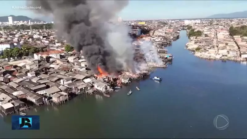 Tragédia em Santos: Idosa morre em incêndio na maior comunidade de palafitas do Brasil
