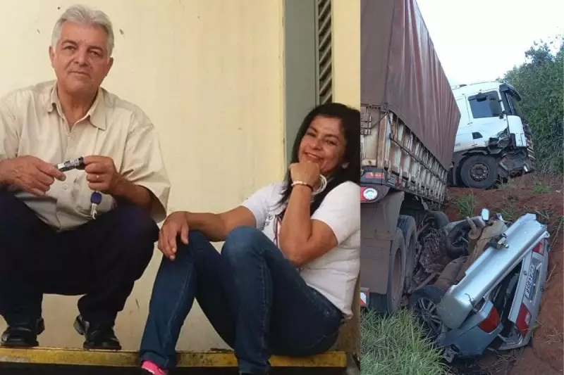 Tragédia na BR-134: Caminhão esmaga carro parado no acostamento e mata casal de SP em MS