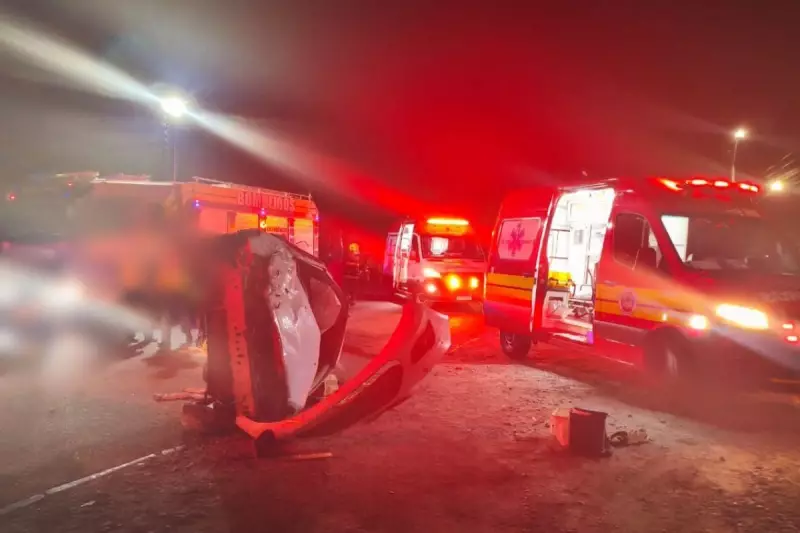 Tragédia na BR-470: Motorista perde a vida após carro capotar e ficar totalmente destruído em SC