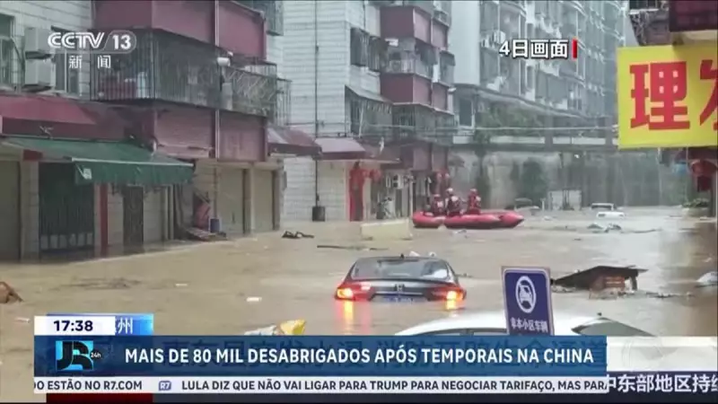 Tragédia na China: Enchentes deixam mais de 80 mil desabrigados e cenário de destruição