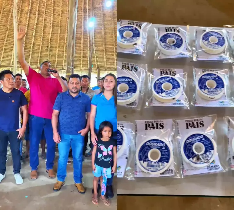 Vereadores de São Luiz surpreendem indígenas com doação de linhas de pesca no Dia dos Pais