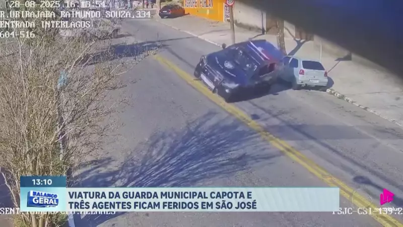 Viatura da Guarda Civil Capota em São José dos Campos: Três Agentes Ficam Feridos em Acidente Grave