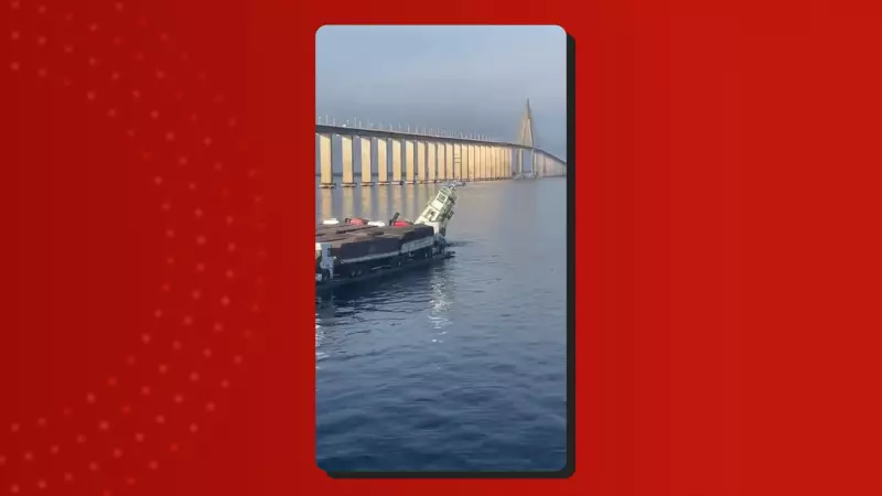 VÍDEO CHOCANTE: Reboque afunda rapidamente próximo à Ponte Phelippe Daou, em Manaus