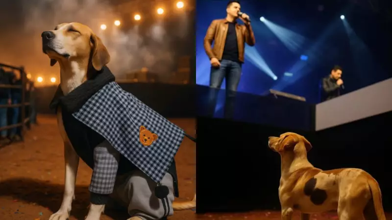 Vinicius, da dupla com João Bosco, adota cachorro caramelo que foi assistir ao show sertanejo — veja o vídeo fofo!