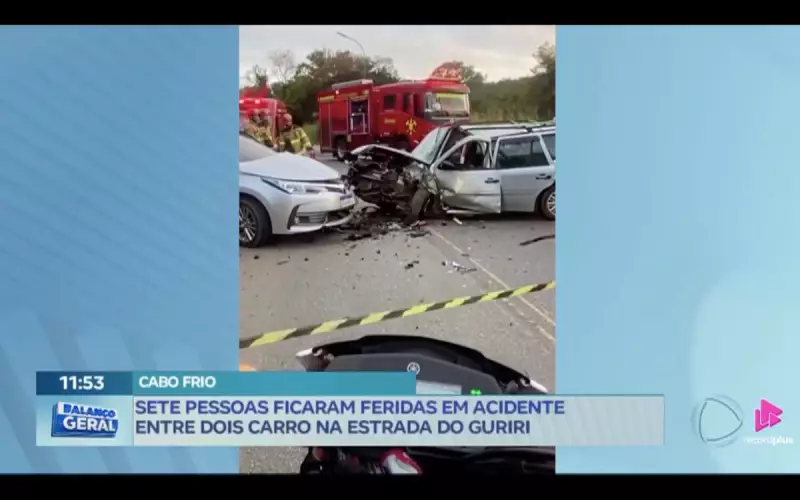 Acidente na Estrada do Guriri: Sete Feridos em Colisão Entre Veículos no Interior do RJ