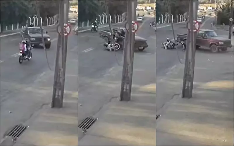Câmeras de Segurança Captam Sequência de Batidas Entre Carros e Motos em Varginha, MG — Veja o Vídeo!