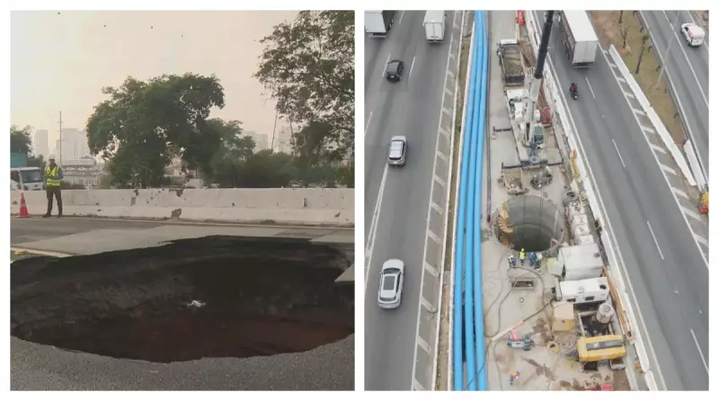 Cratera na Marginal Tietê: Obras da Sabesp só terminam em março de 2026